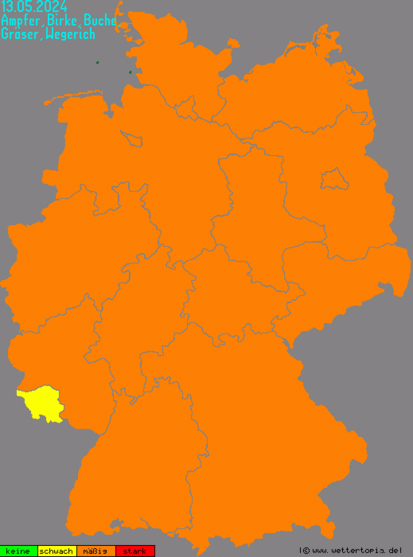 Pollenkarte Deutschland 13.05.2024