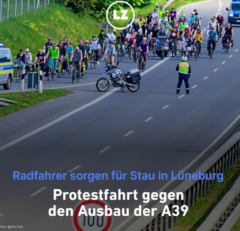 Radfahrer sorgen für Stau in Lüneburg